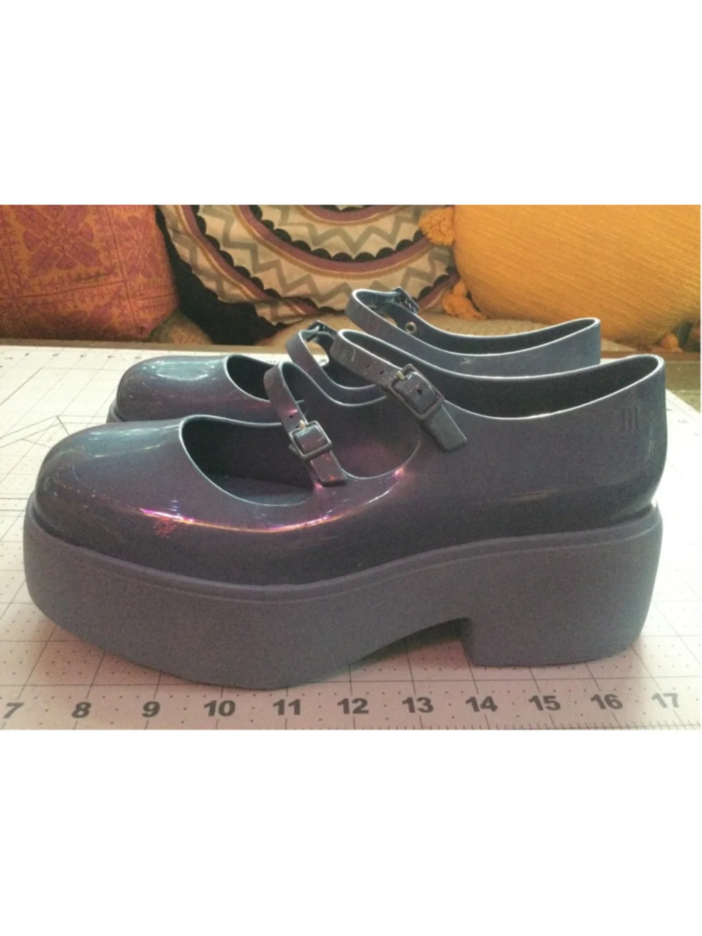 Women's Melissa Blue Platform Mary Jane Shoes Size 9